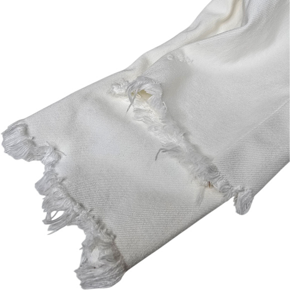 Moussy‎ Vintage Kelley Mid Rise Tapered Ankle Jeans White Distressed Size 26 - Picture 6 of 16